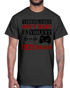 video games dont make us violent lag does 161#- video games- Cotton Tee
