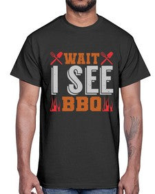wait i see bbq 457#- bbq- Cotton Tee