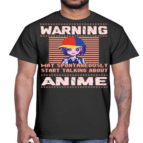 warning may spontaneously start talking about anime287#- anime- Cotton Tee