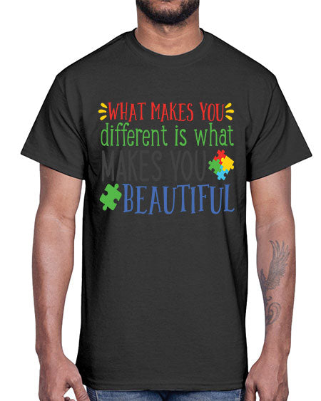what makes you different is what makes you beautiful Style 3#- autism- Cotton Tee