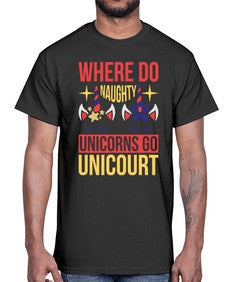 where do naughty unicorns go unicourt 556#- unicorn- Cotton Tee