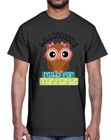 whooos ready for third grade girl 1010#- third grade- Cotton Tee