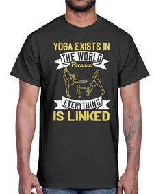 yoga exists in the world because everything is linked  617#- yoga- Cotton Tee