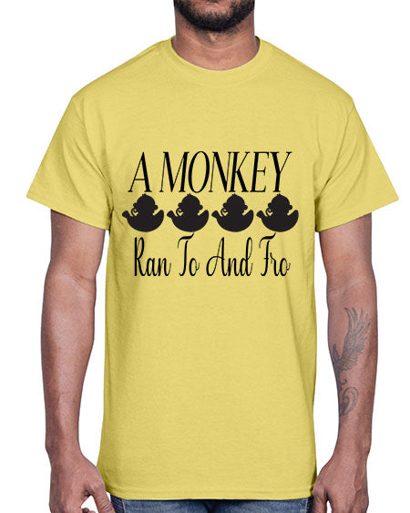 A monkey ran to and - monkey- Cotton Tee