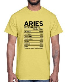 Aries Nutrition Facts 97#- aries- Cotton Tee