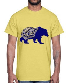 BearMandala 253#- mandala- Cotton Tee