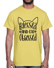 Blessed And Cat Obsessed Style 79#- cats- Cotton Tee