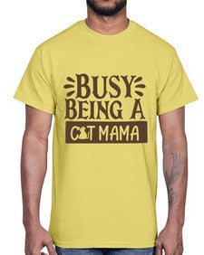 Busy Being A Cat Mama Style 2#- cats- Cotton Tee