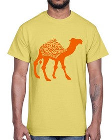 CamelMandala 295#- mandala- Cotton Tee