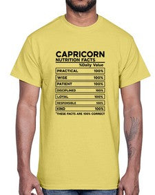 Capricorn Nutrition Facts 185#- capricorn- Cotton Tee