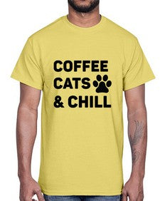 Coffee Cat Style 41#- cats- Cotton Tee