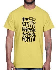 Coffee Mask Teach Repeat Style 660#- teacher- Cotton Tee