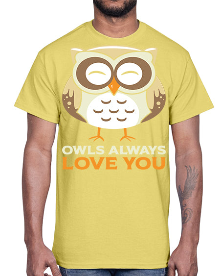 Cute Owl Always Love You A TurtleRabbit 3#- owl- Cotton Tee