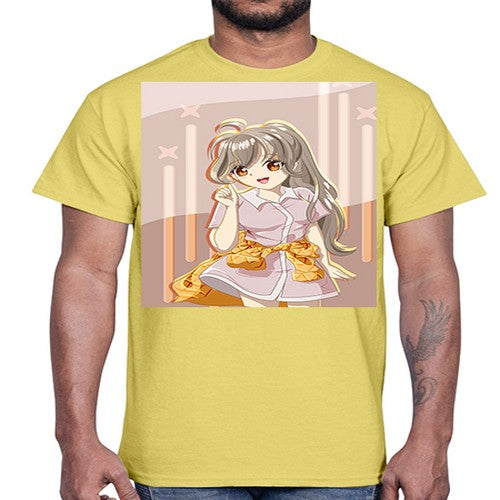 Cute and happy girl with picnic outfit 10#- anime- Cotton Tee