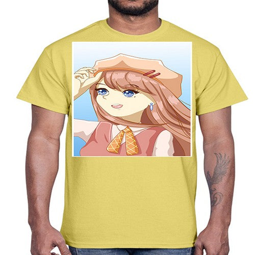 Cute beautiful and funny girl with hat 66#- anime- Cotton Tee