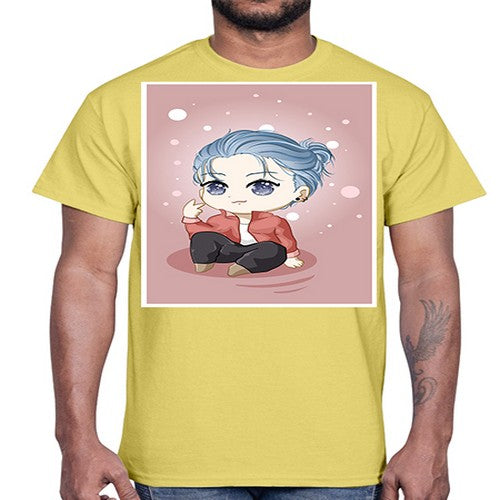 Cute little boy silver hair 78#- anime- Cotton Tee