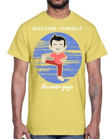 Discover Yourself Discover Yoga 199#- yoga- Cotton Tee