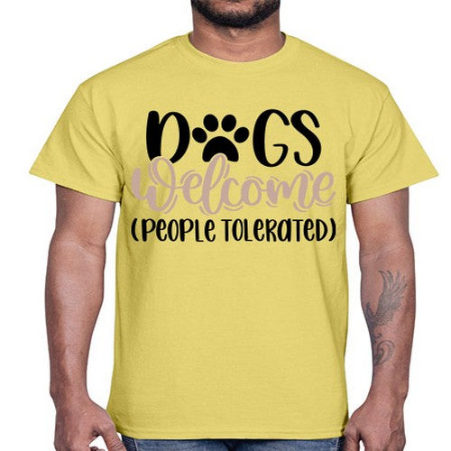 Dogs Welcome Style 21#- dogs- Cotton Tee