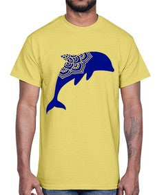 DolphinMandala 382#- mandala- Cotton Tee
