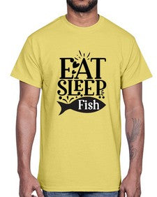 Eat Sleep Fish 14#- funny- Cotton Tee