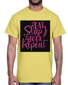 Eat Sleep Yoga Repeat  207#- yoga- Cotton Tee