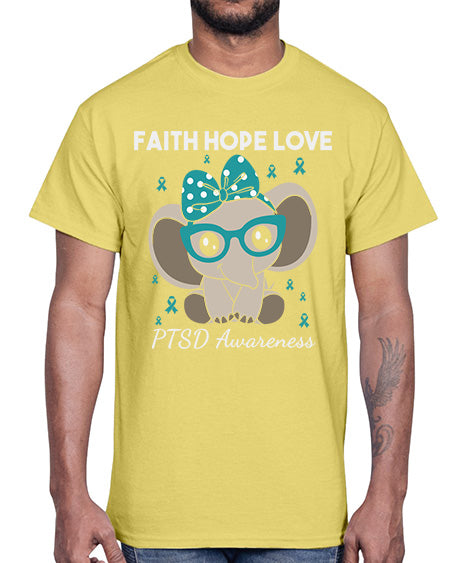 Elephant I Have PTSD Awareness 25#- PTSD- Cotton Tee