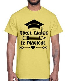 First Grade Is Magical 141#- first grade- Cotton Tee