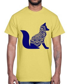 FoxMandalaUpdated 463#- mandala- Cotton Tee