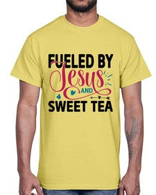 Fueled By Jesus And Sweet Tea 989#- tea- Cotton Tee