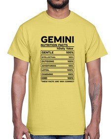 Gemini Nutrition Facts 220#- gemini- Cotton Tee