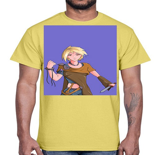Girl hold knife 12#- anime- Cotton Tee