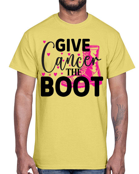Give Cancer the Boot 24#- breast cancer- Cotton Tee