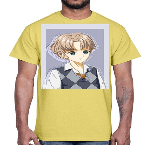 Handsome and cool boy with uniform 34#- anime- Cotton Tee