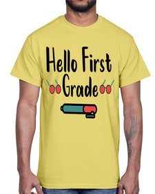 Hello First Grade 273#- first grade- Cotton Tee