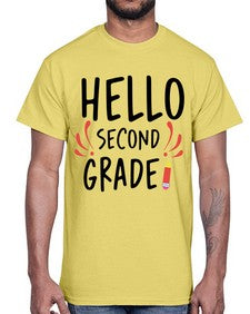 Hello Second Grade 327#- second grade- Cotton Tee