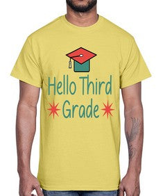 Hello Third Grade 345#- seventh grade- Cotton Tee