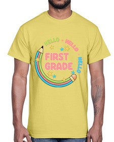 Hello first Grade Pencil 278#- first grade- Cotton Tee