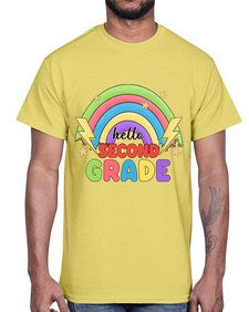 Hello second Grade Rainbow 330#- second grade- Cotton Tee