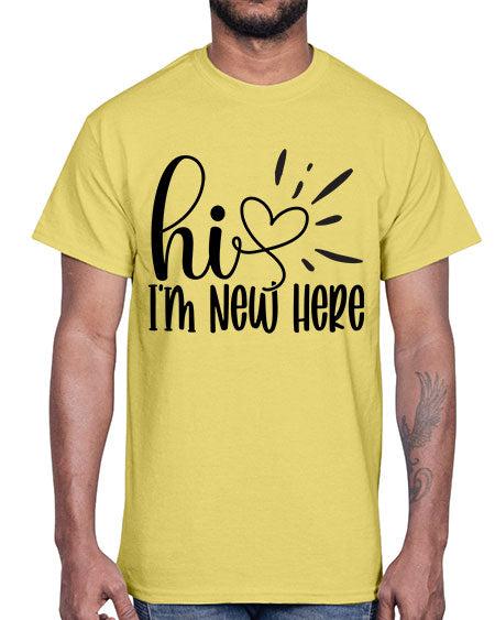 Hi Im New Here 332#- kids- Cotton Tee
