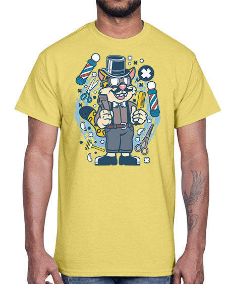 Hipster Barber Leopard836#- barber- Cotton Tee