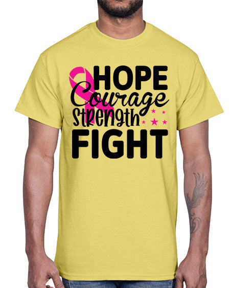 Hope Courage Strength Fight 21#- breast cancer- Cotton Tee