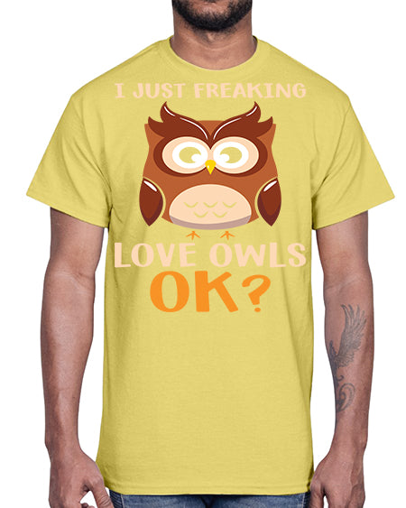 I Just Freaking Love Owls A TurtleRabbit 9#- owl- Cotton Tee