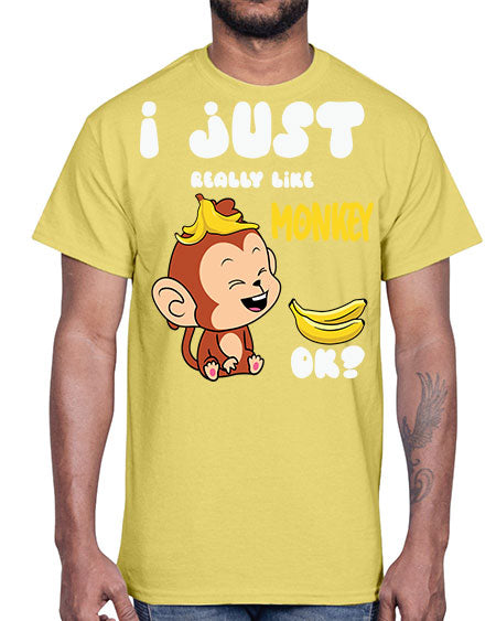 I just Really Lpve Monkey 7#- monkey- Cotton Tee