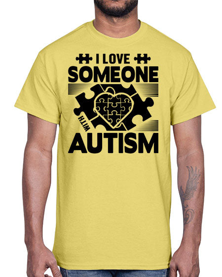 I love someone Style 47#- autism- Cotton Tee