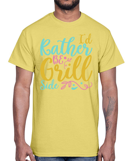 ID RATHER BE GRILL SIDE Style 62#- summer- Cotton Tee