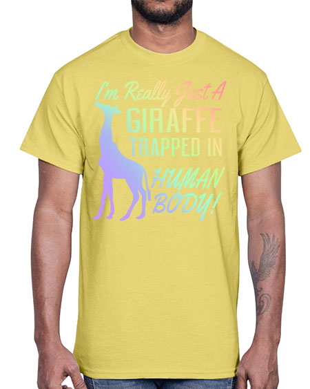Im really just a giraffee trapped in human body- giraffee- Cotton Tee