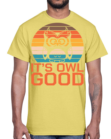 Its Owl Good Retro Owl A TurtleRabbit 10#- owl- Cotton Tee