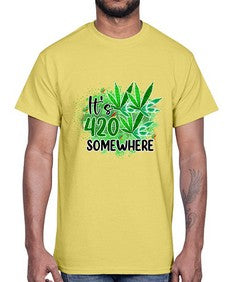 Its Somewhere 672#- marijuana- Cotton Tee