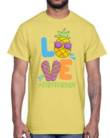 LOVE first Grade Summer Pineapple 515#- first grade- Cotton Tee