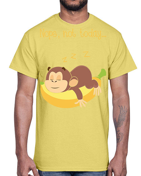 Lazy Monkey Nope Not Today 9#- monkey- Cotton Tee